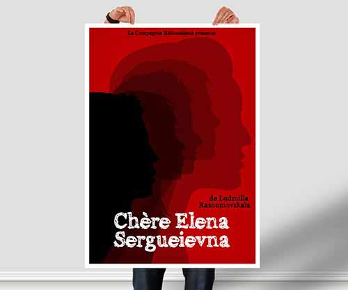 Création d’Affiche Pas Cher pour une Pièce de Théâtre - Création d'affiche pour une pièce de théâtre Représentation de théâtre Chère Elena Sergueievna