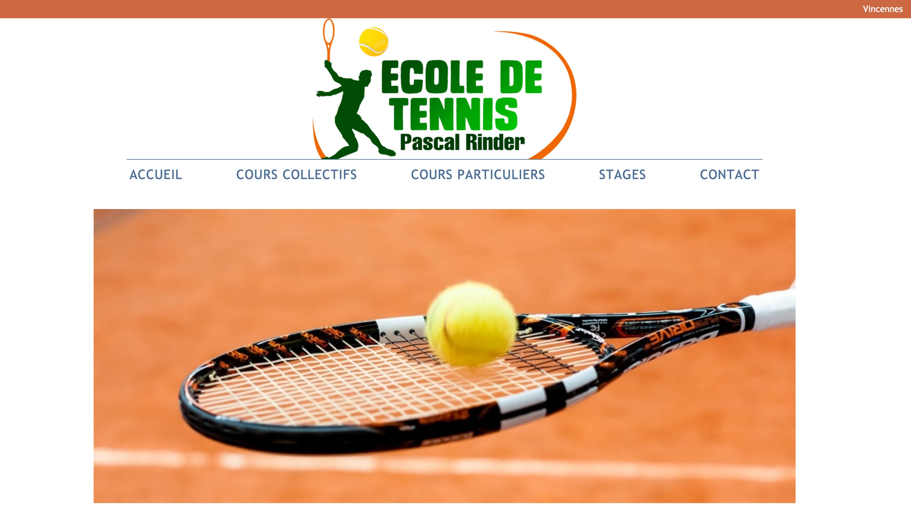 Création de Logo Pas Cher pour une École de Tennis Version différente sur le site internet