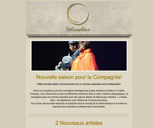 Newsletter pour une Compagnie de Théâtre Compagnie de Théatre Héliosséléné