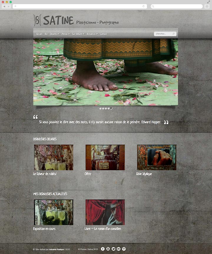 Création de Site Internet Pas Cher pour Peintre et Photographe Page d'accueil