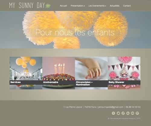 Création de site internet pas cher pour un organisateur d’événements My Sunny Day