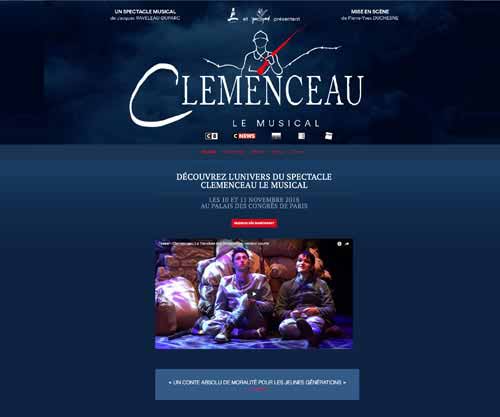 Création de site internet pas cher pour un spectacle musical Spectacle Clemenceau le Musical