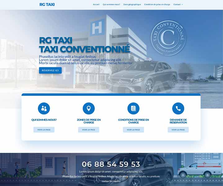 Création de Site Internet Pas Cher pour un Taxi Conventionné - Création de site internet pour un taxi conventionné Taxi conventionné à son propre compte