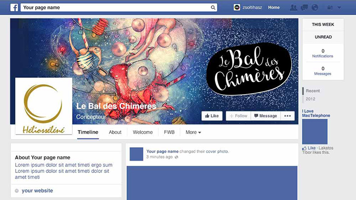 Création de Bandeau Facebook Pas Cher pour un Spectacle Bandeau Facebook pour un spectacle de théâtre Le Bal de Chimères