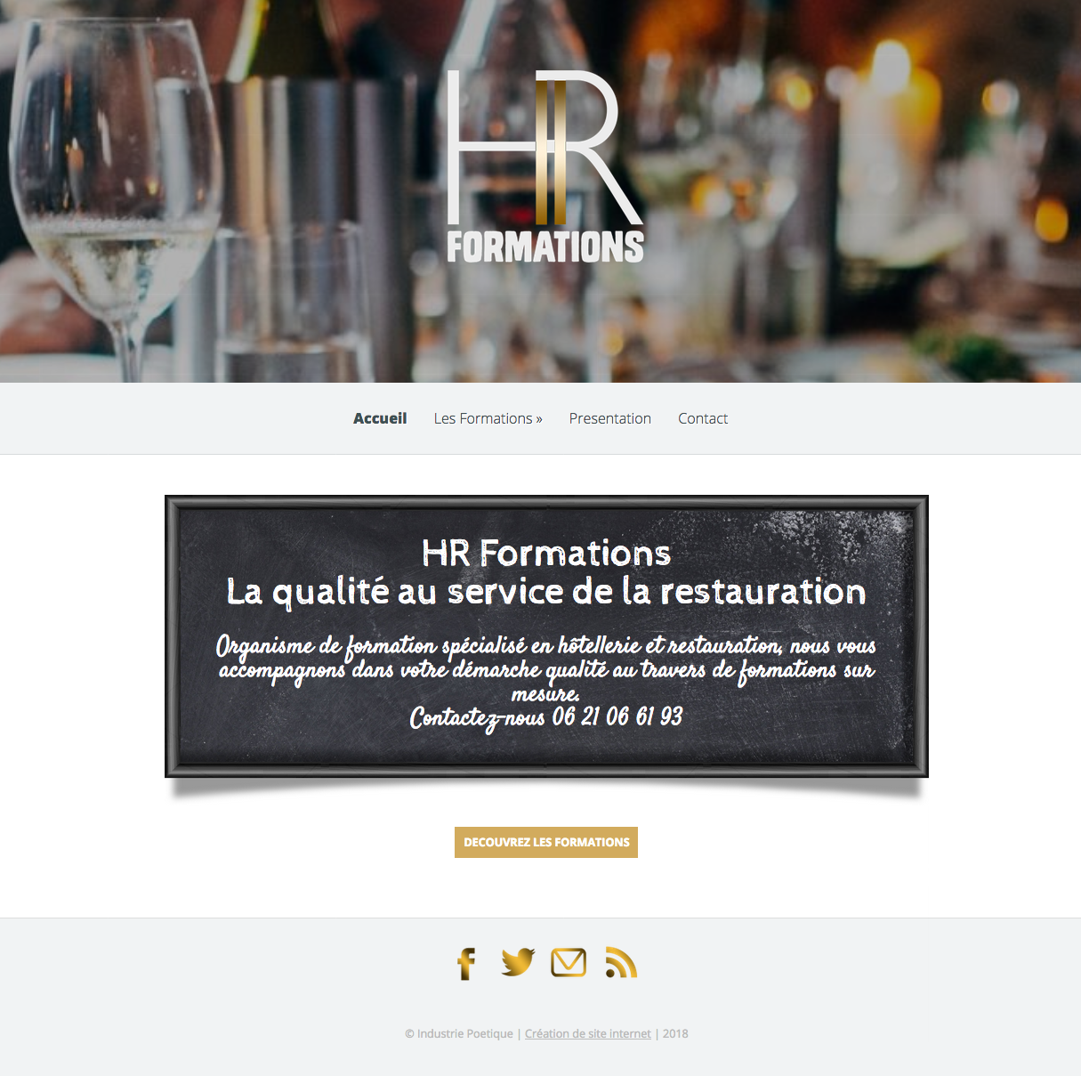 Exemples de Bas de Page, Footer, pour Site Internet 4- Exemple de footer avec réseaux sociaux