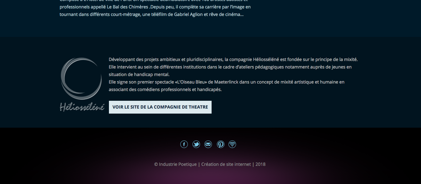 Exemples de Bas de Page, Footer, pour Site Internet 14- Exemple de footer avec un texte de présentation