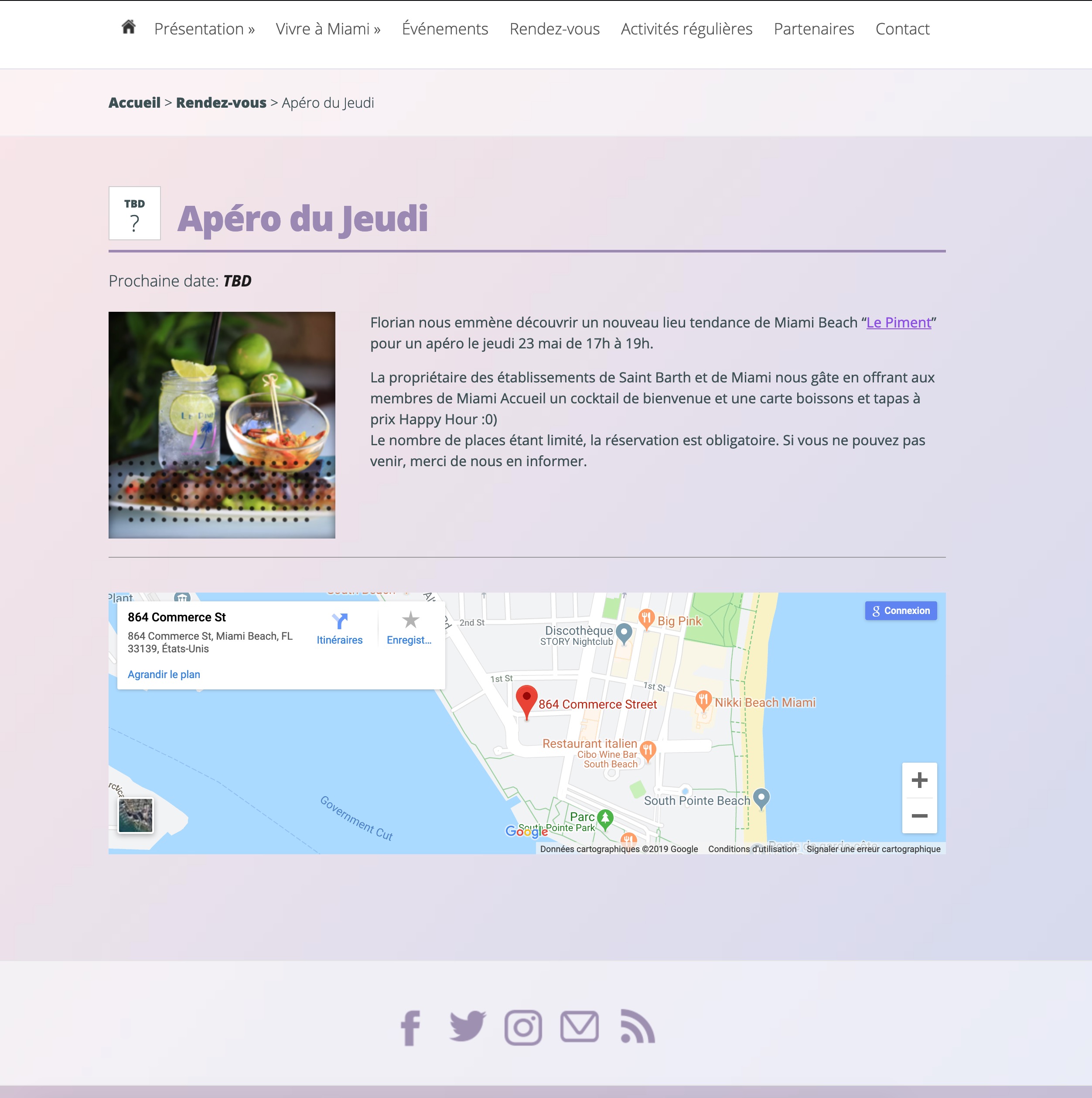 Exemples de Types de Contenue pour Pages Internet Exemple 2 : Plan clicable Google map