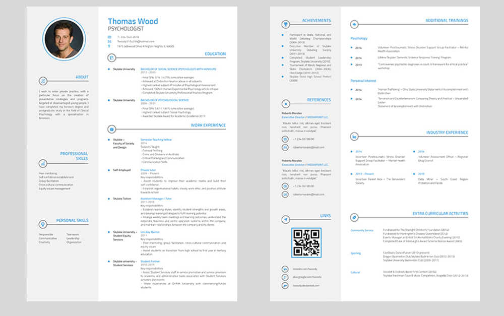 Exemples de CV en Ligne ou de CV Imprimés Exemple de CV imprimé 1