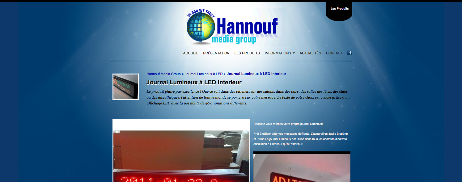 Exemples de Haut de Page, Header, pour Site Internet 4- Exemple d'header avec un simple bouton vers les produits