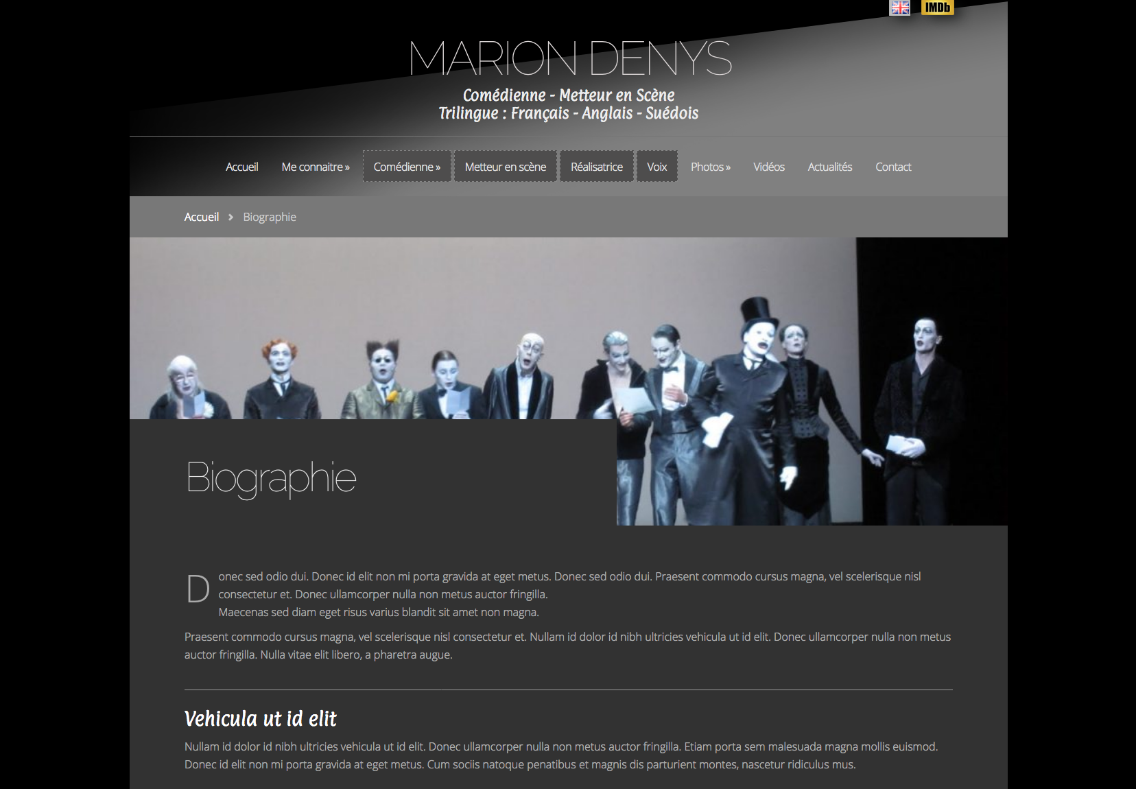 Exemples de Haut de Page, Header, pour Site Internet 23- Exemple d'header avec un lien de traduction en Anglais