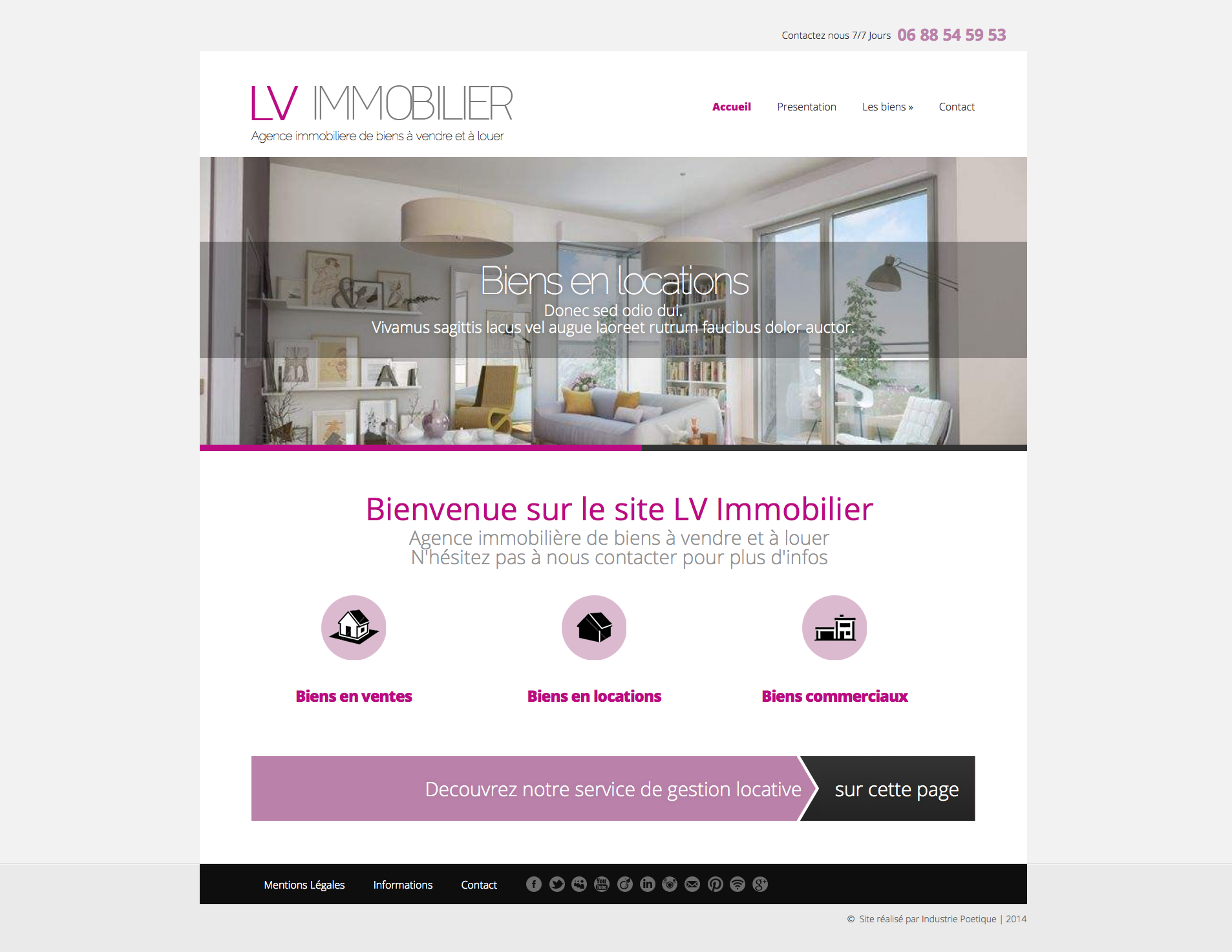 Exemples de Page d’Accueil pour Site Internet 14- Exemple de page d'accueil le site d'un agent immobilier